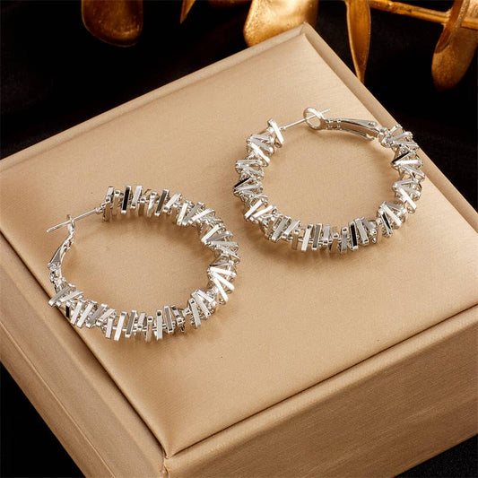 Geometric circular exaggerated large earrings