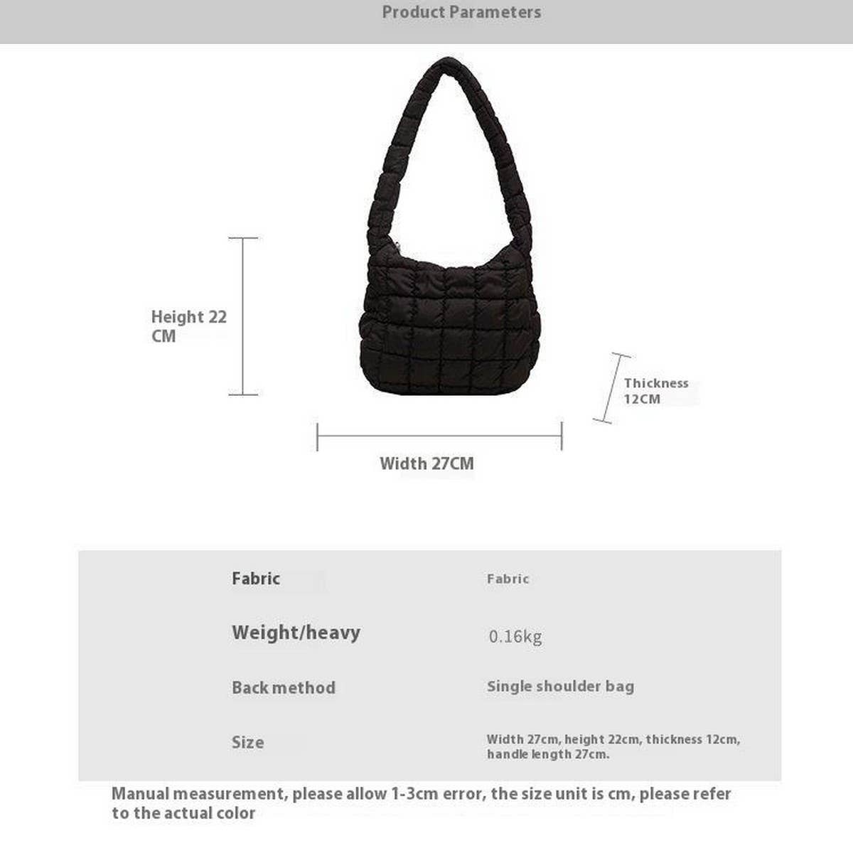 Puffy Cloud Bag Soft Casual Shoulder Purse_CUAB00495
