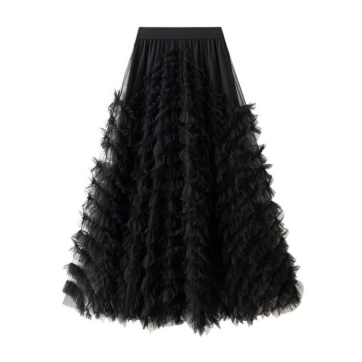 Deluxe Tulle Tiered Maxi Skirt with Flare