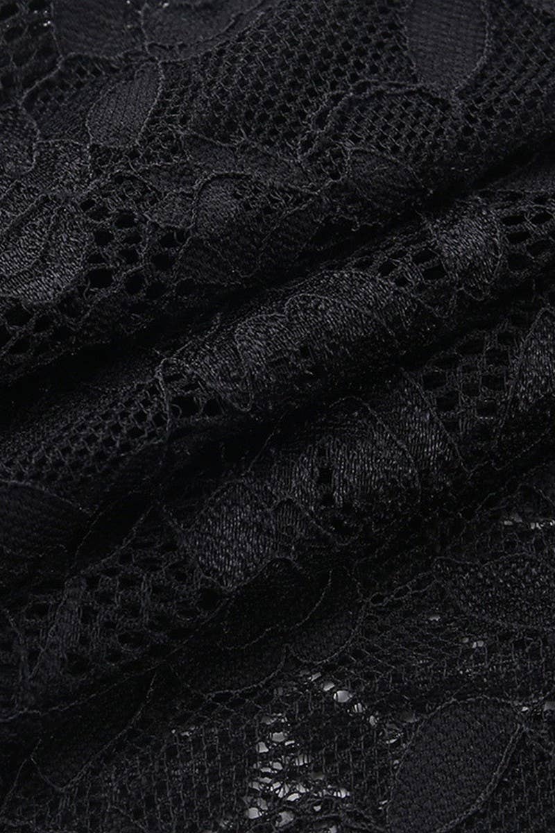 CWSJS1291_SEXY LACE HOLLOW HALTER NECK STRAP TOP JUMPSUIT