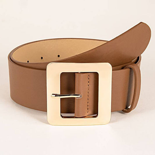 SQUARE PIN BUCKLE PU LEATHER BELT_CWABE0444