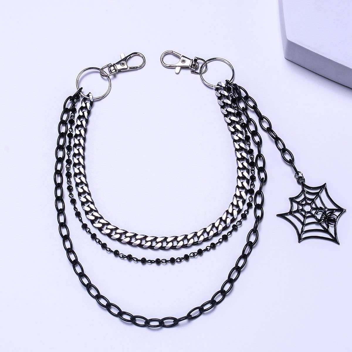 PUNK STYLE SPIDER WEB JEANS CHAIN_CWMM0645