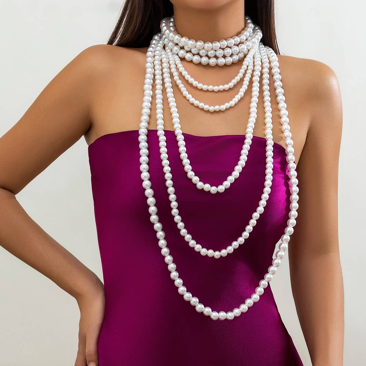 BIG ROUND BEAD IRREGULAR VERSATILE NECKLACE_CWMM3134