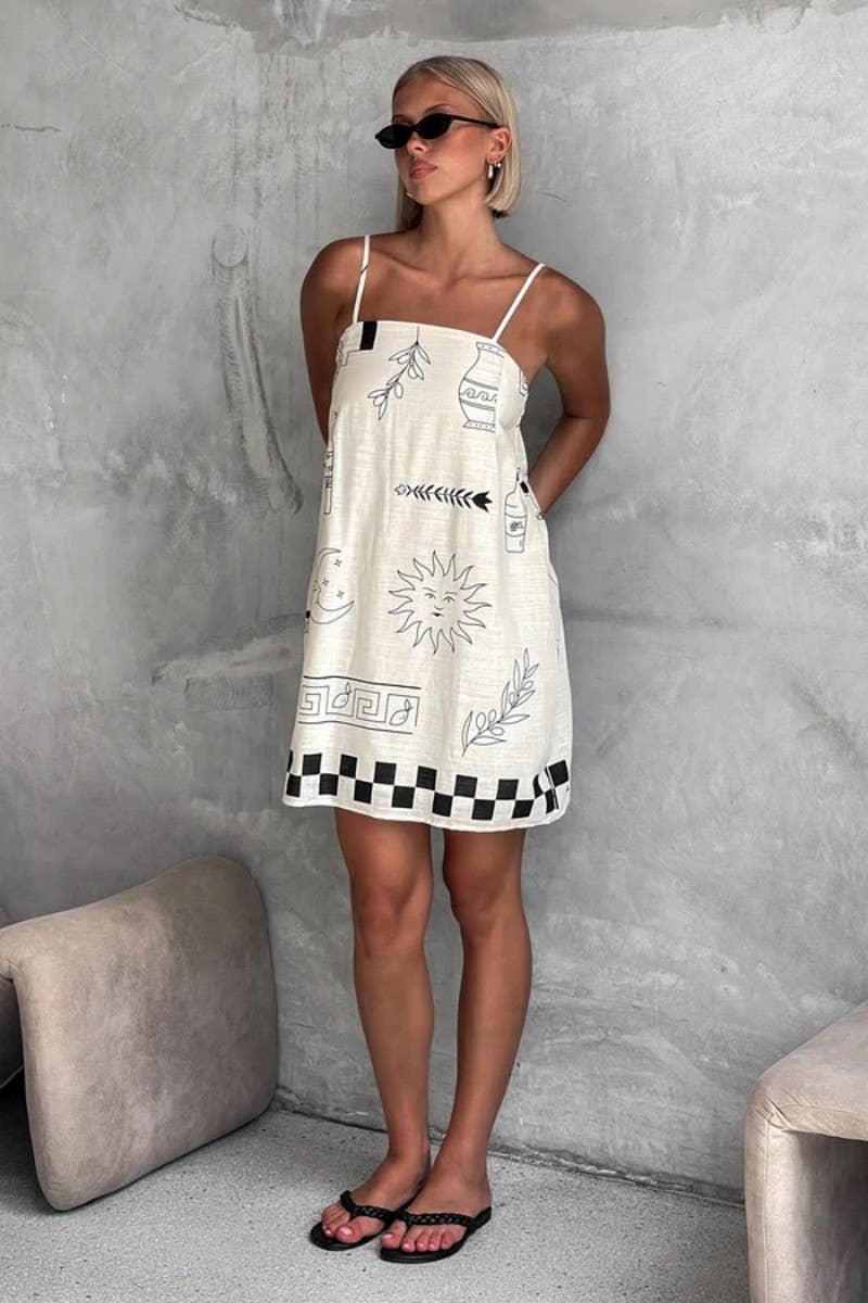 CWDSD993_PRINTED BOAT NECKLINE CASUAL MINI SLIP DRESS