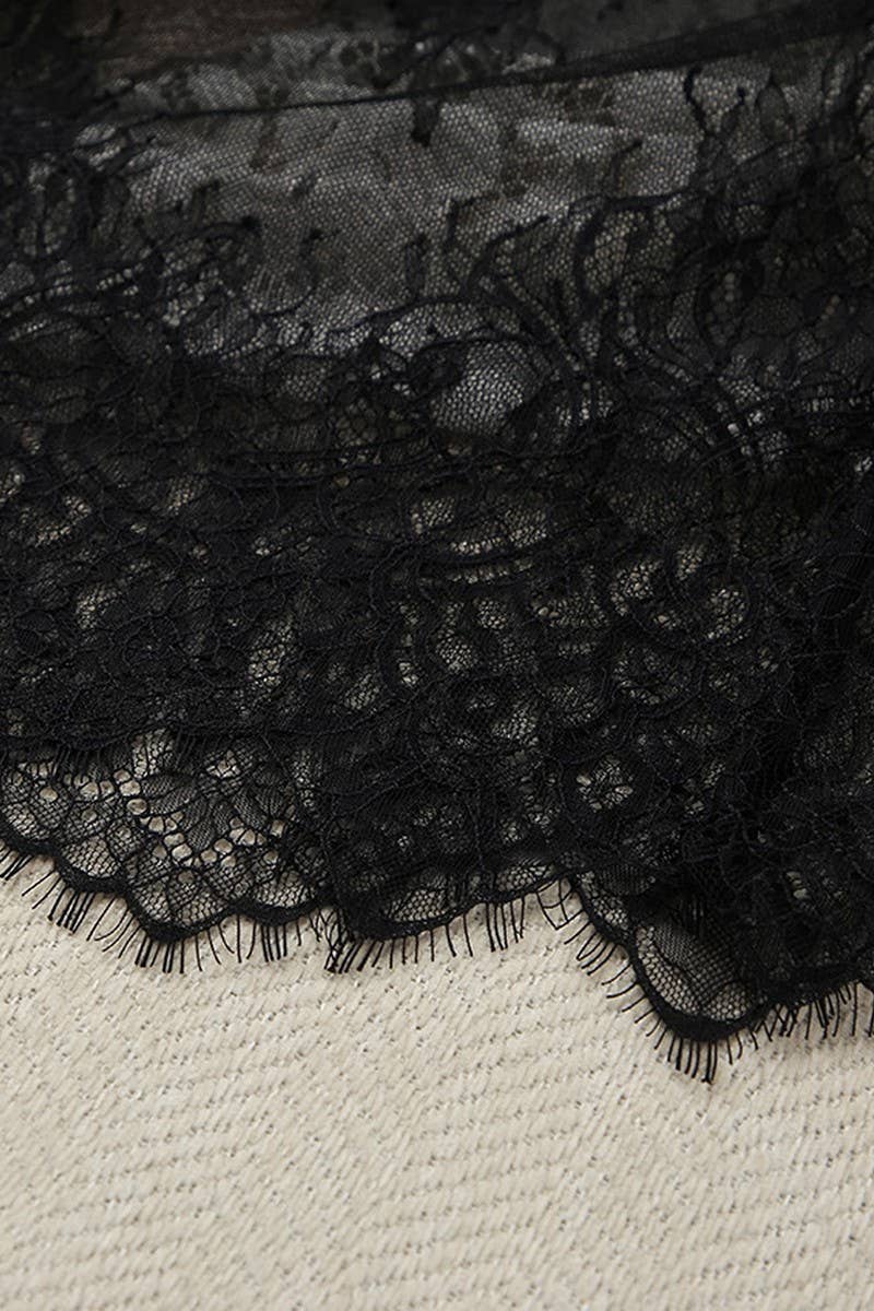 CWSPJ0194_LACE SPLICING SLIT SUSPENDER NIGHTDRESS