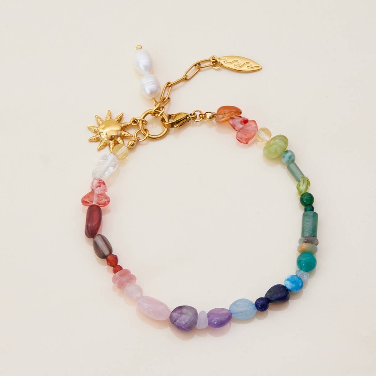 Vintage Pearl Turquoise Star Bracelet, 18K Gold