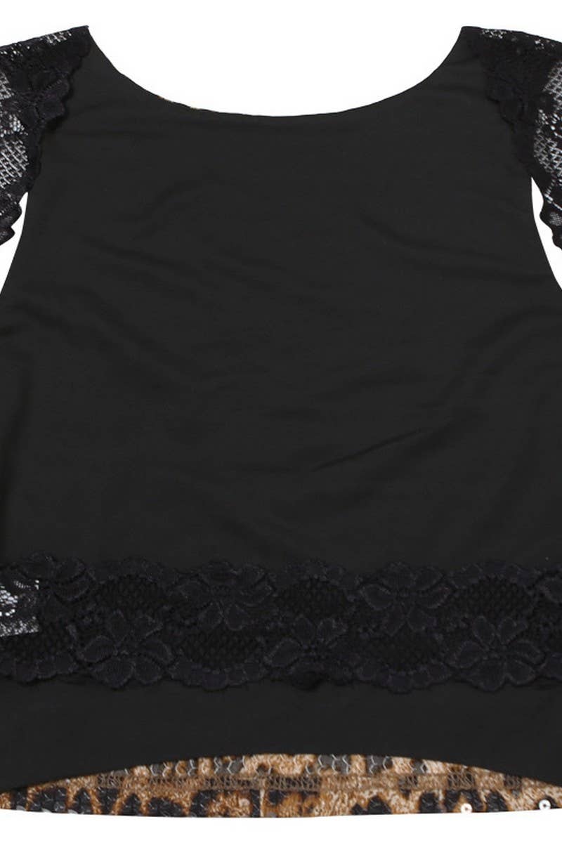 CWTBLSL0592_SLEEVELESS BACKLESS LACE PANEL LEOPARD PRINT TOP