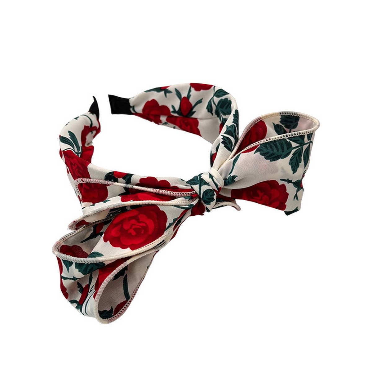 WOMEN WIDE-BRIMMED ROSE BOW HEADBAND