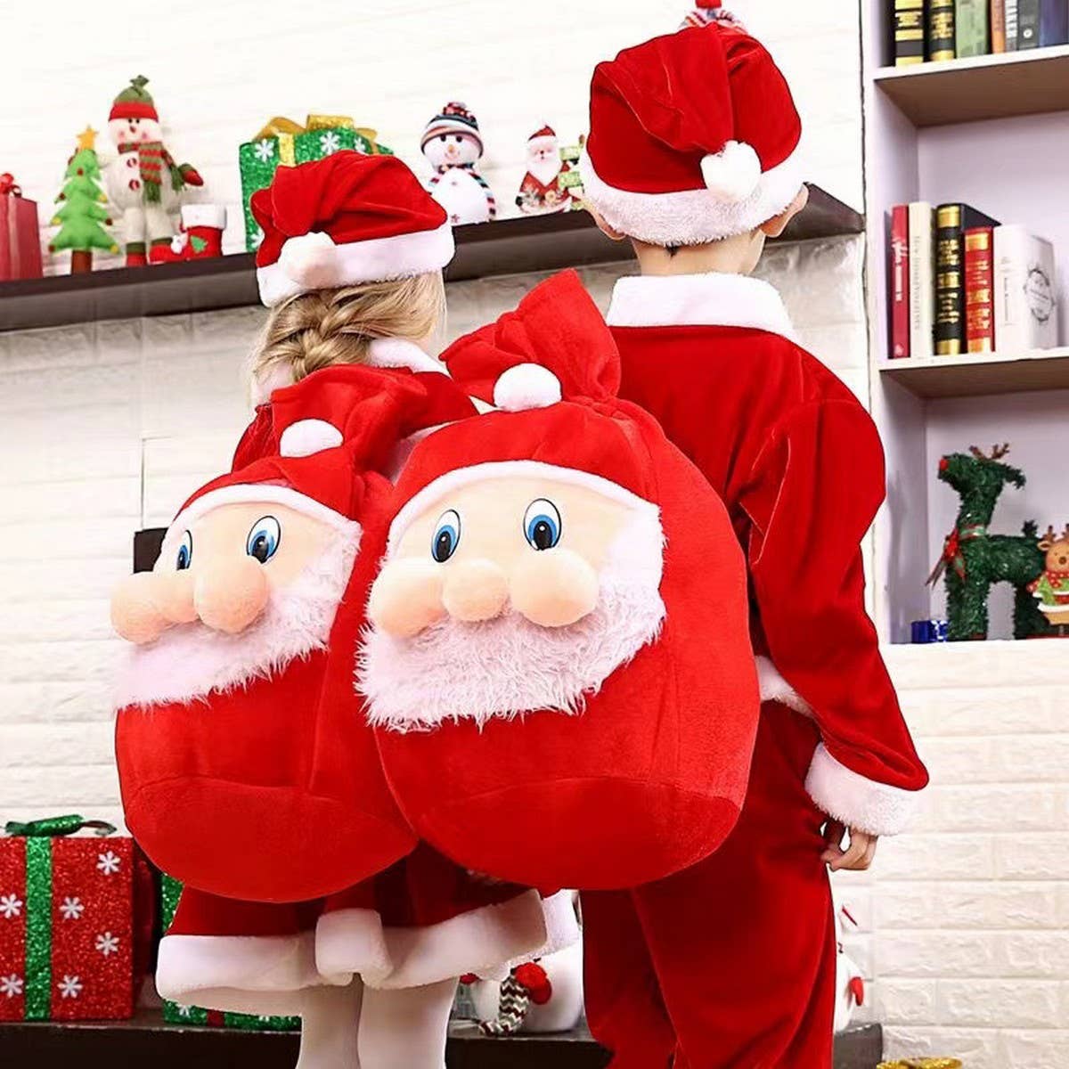 CWMM9696_SANTA CLAUS SMILEY FACE ORNAMENT BACKPACK BAG