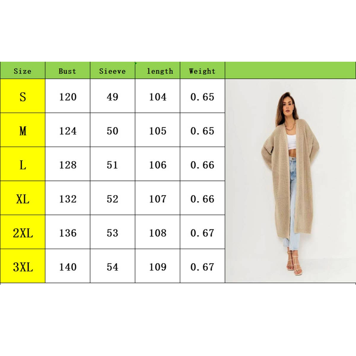 CASUAL LOOSE LONG SOLID COLOR UNBUTTONED CARDIGAN