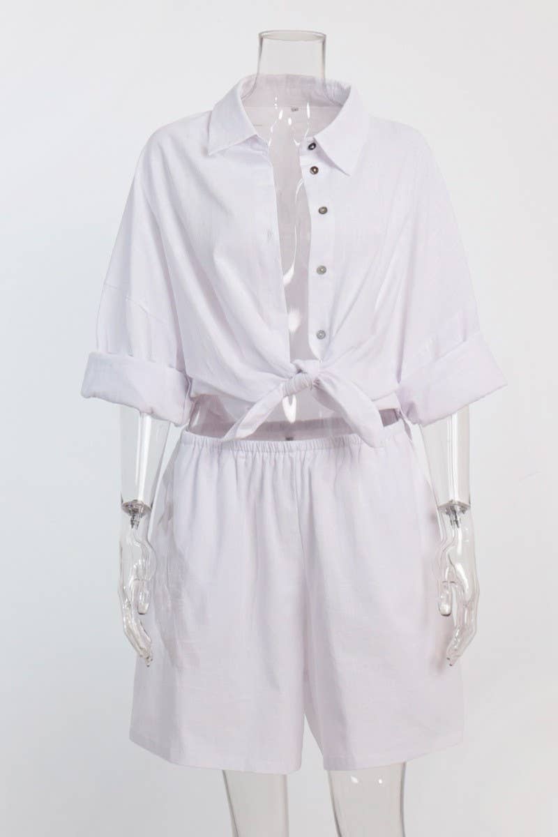 CWSS1170_SUMMER VACATION LOOSE SHIRT AND SHORTS SET