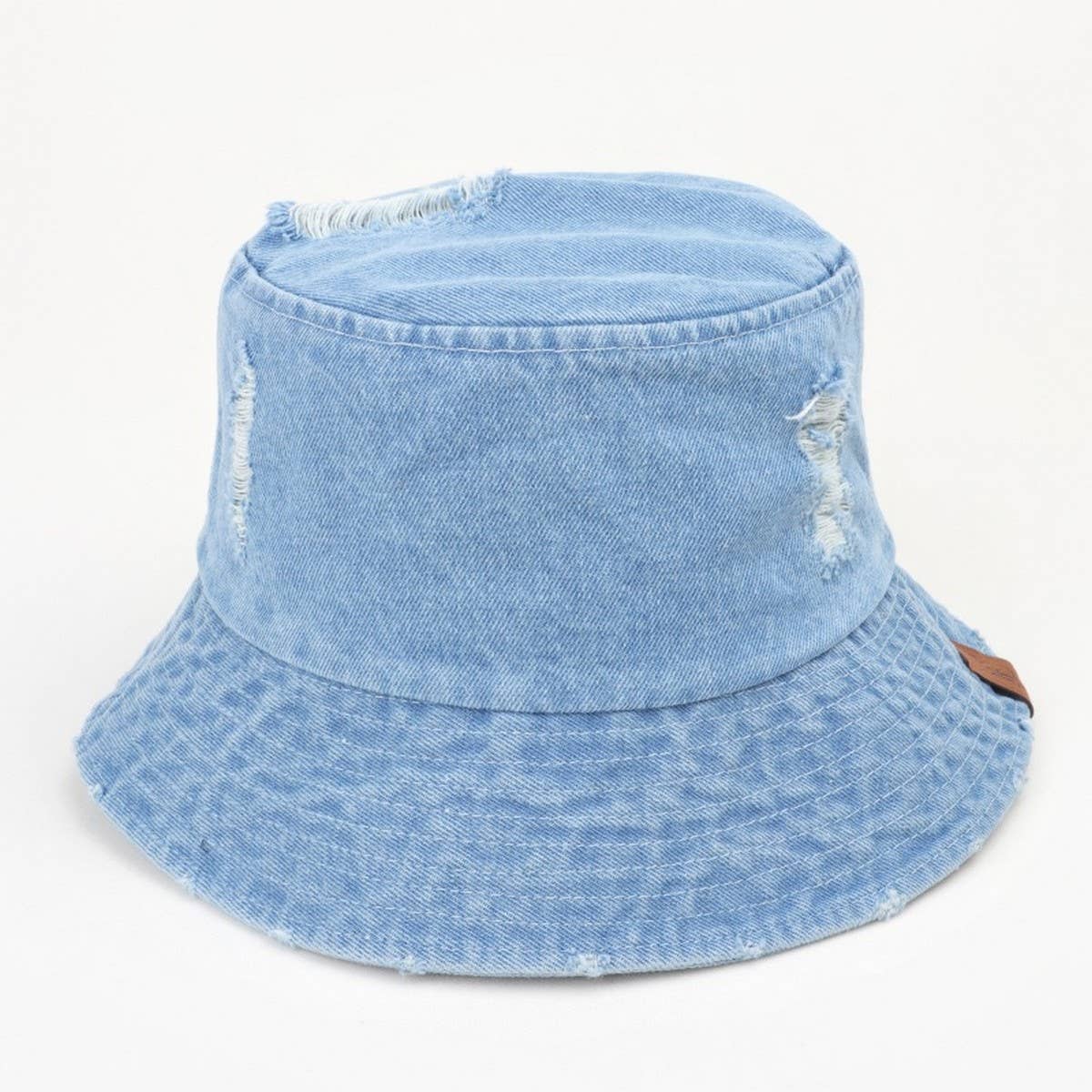 CWAH1518_WASHED VINTAGE TORN DENIM BUCKET HAT