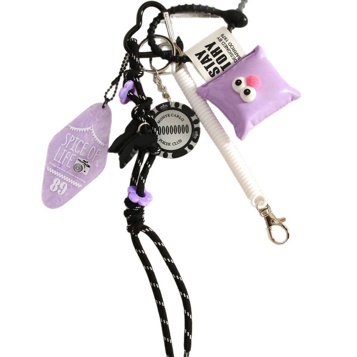 Cartoon Eye Pillow Keychain with Chip Detail_CWMM7816