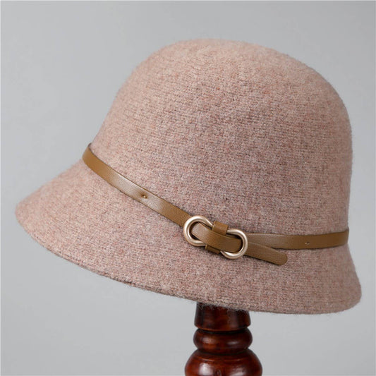 SIMPLE AND VERSATILE BUCKET HAT WITH BELT BUCKLE_CWAH1798