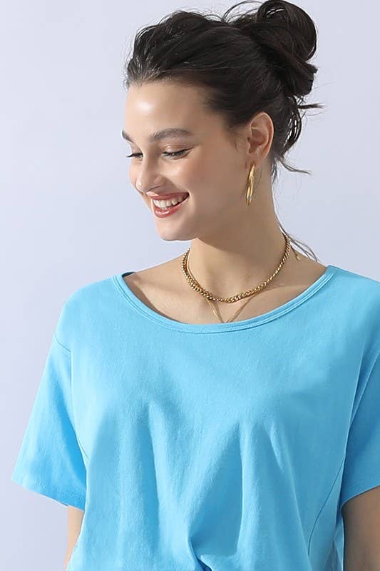 CWTTS691_LOOSE FIT ROUND NECK SHORT SLEEVE T SHIRT TOP