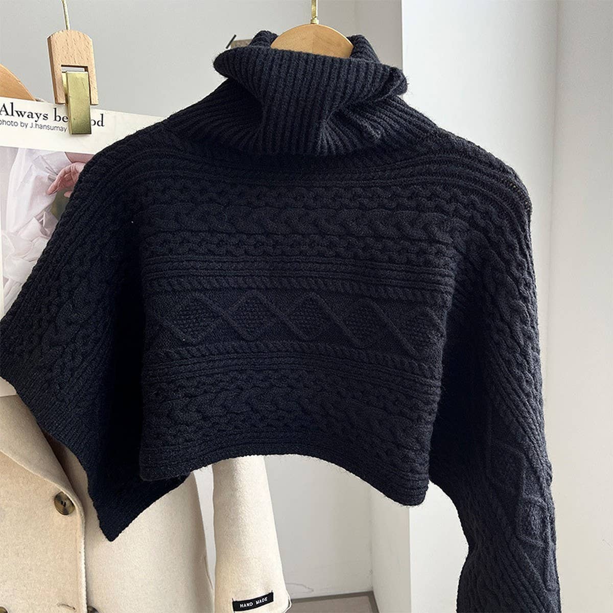 CWASC03126_KNITTED HIGH NECK PONCHO SHAWL FOR WOMEN