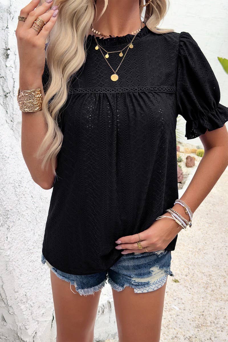 CWTBLS0389_Round Neck Short Sleeve Top