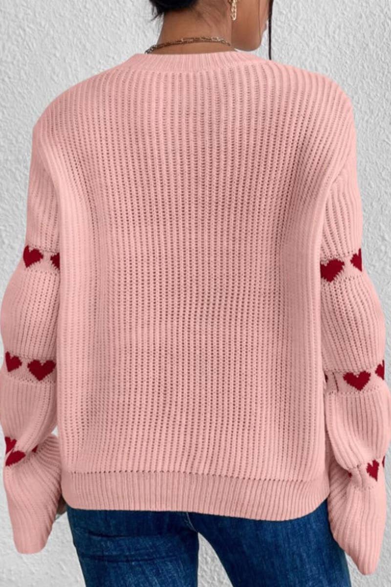 CWOSWL5124_BAGGY LONG-SLEEVED STRIPED SWEATER WITH HEARTS