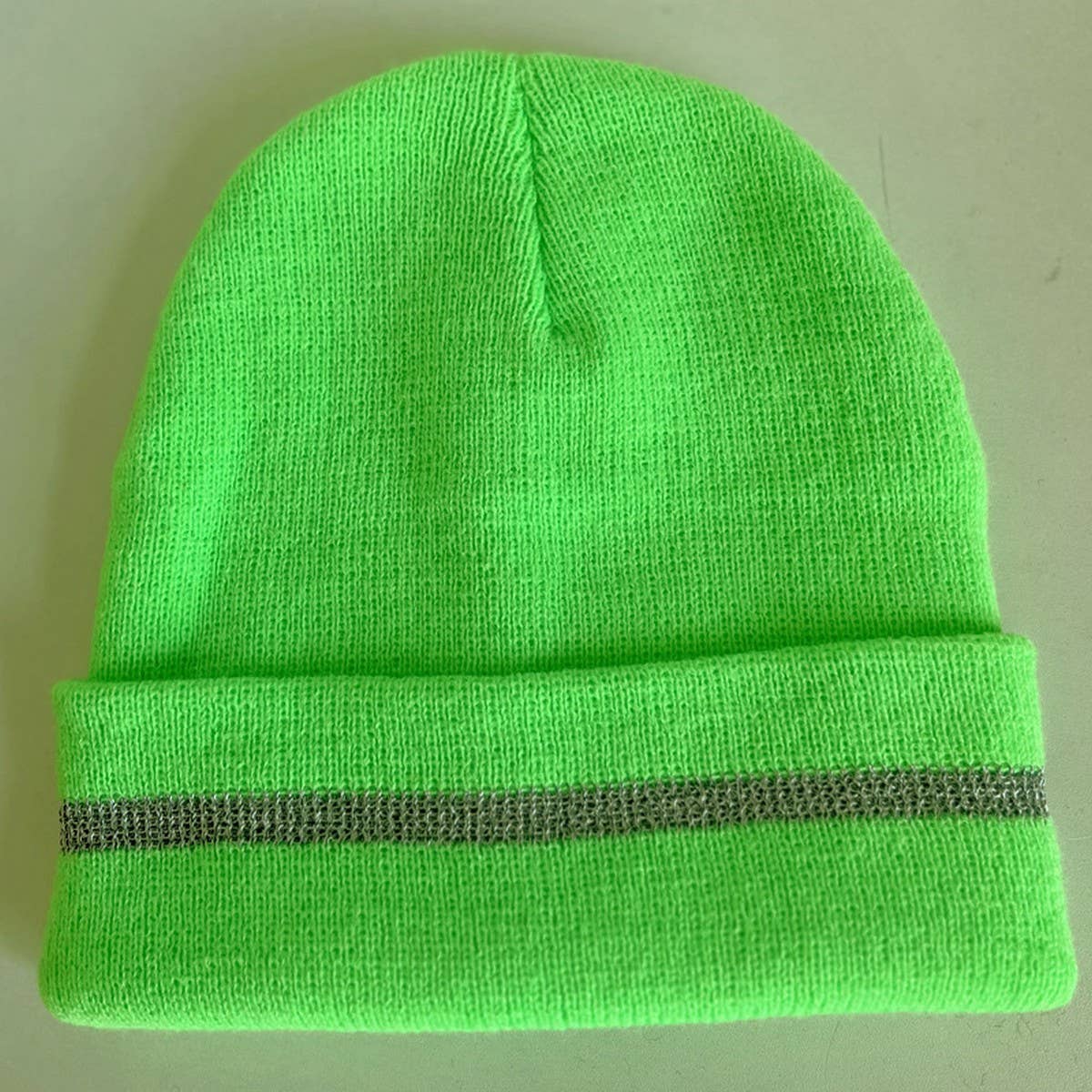 CWAH04341_FLUORESCENT REFLECTIVE KNIT BEANIE HAT