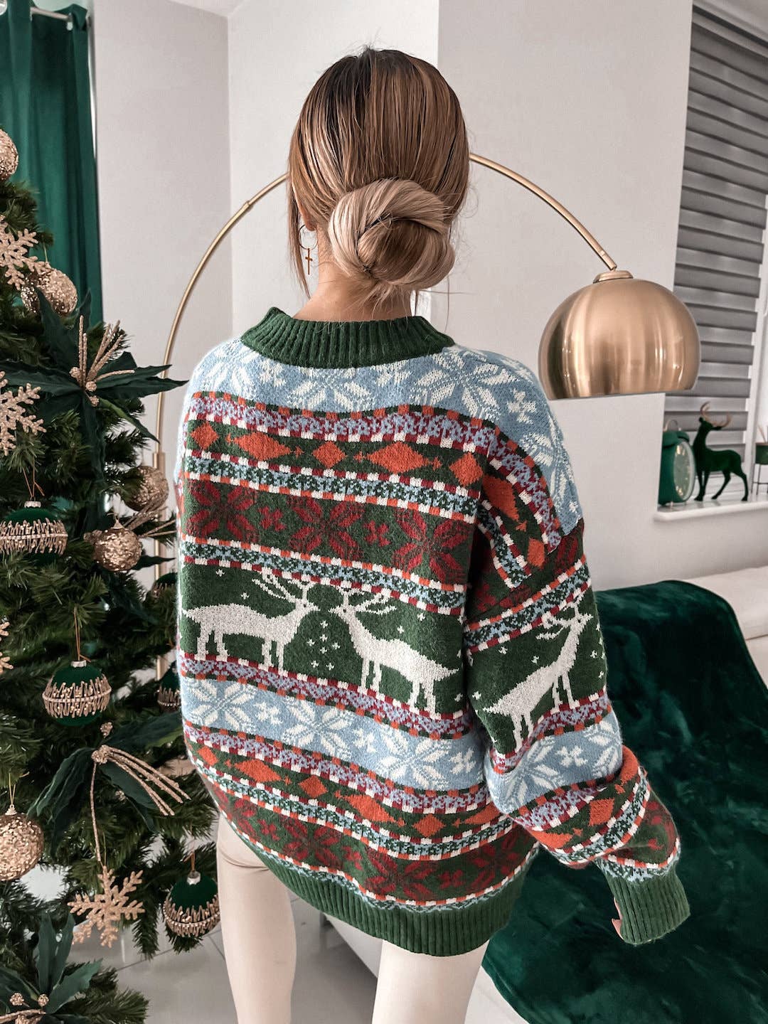 CHRISTMAS KNIT PULLOVER LONG-SLEEVED SWEATER