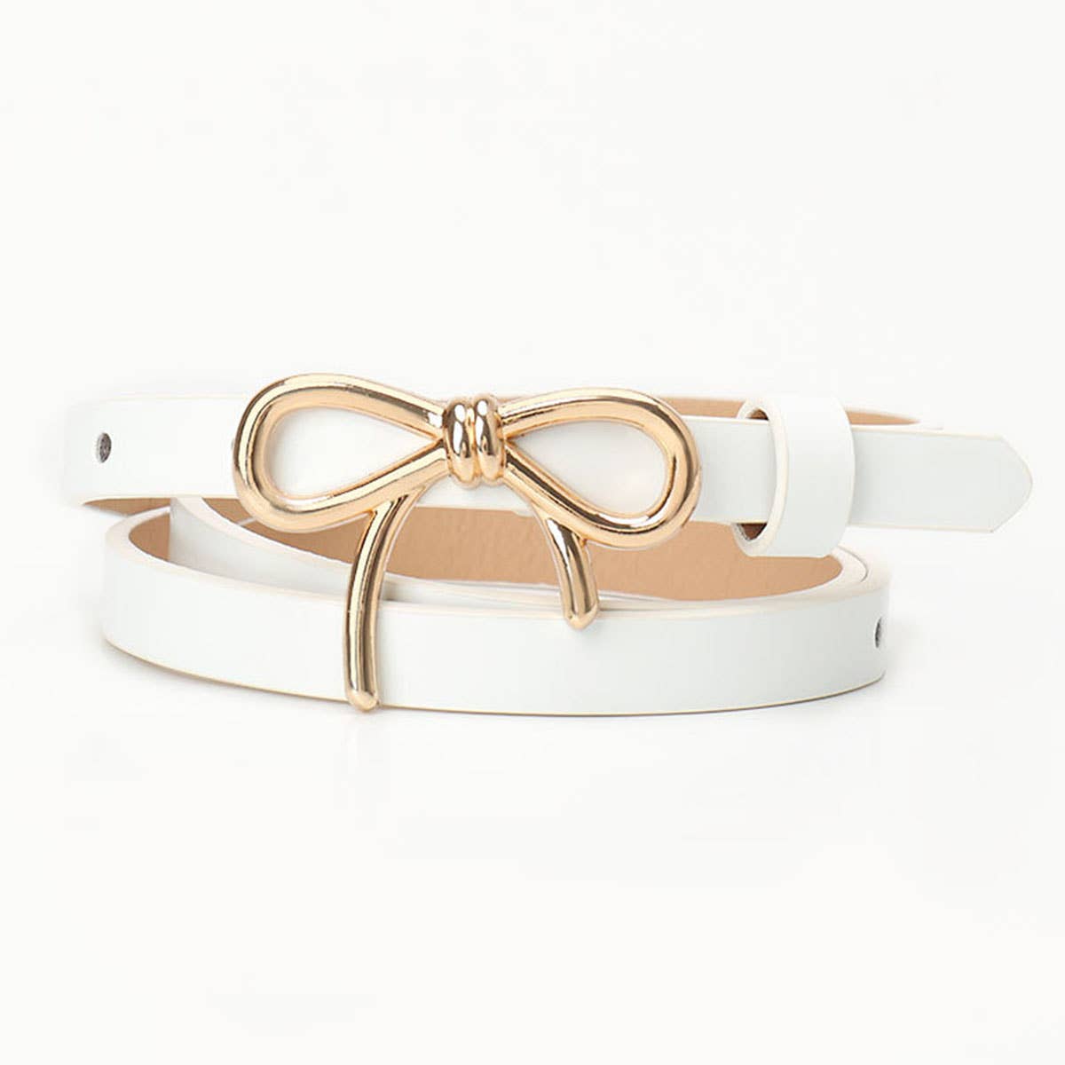 Bow-knot golden buckle versatile dress belt