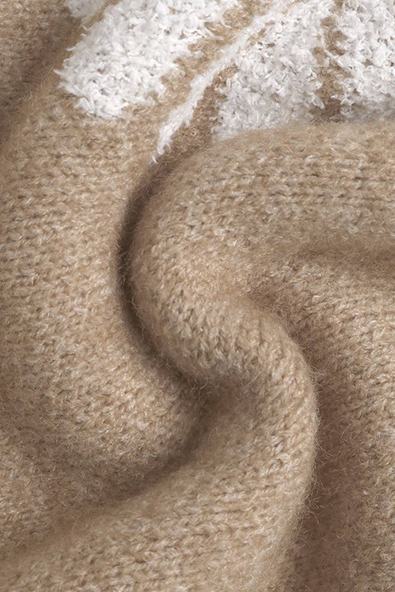 CWOSWL3781_FLORAL PRINT LONG-SLEEVED KNITTED SWEATER