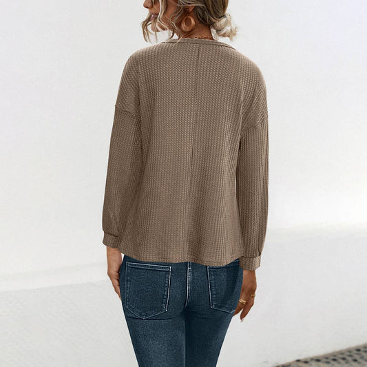 Button knitted casual fashionable knitted top