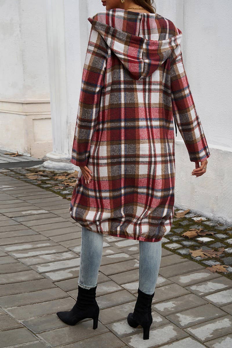 CWOCO0257_CASUAL LOOSE CONTRAST ZIP HOODED JACKET