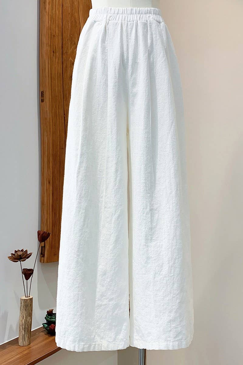 CWBLP1378_LINEN AND COTTON SAND-WASHED WIDE-LEG PANTS