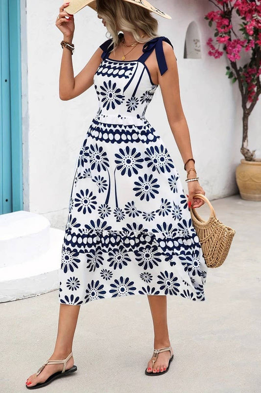 CWDMD6388_CASUAL RUCHED MAXI DRESS WITH BOW TIE STRAPS