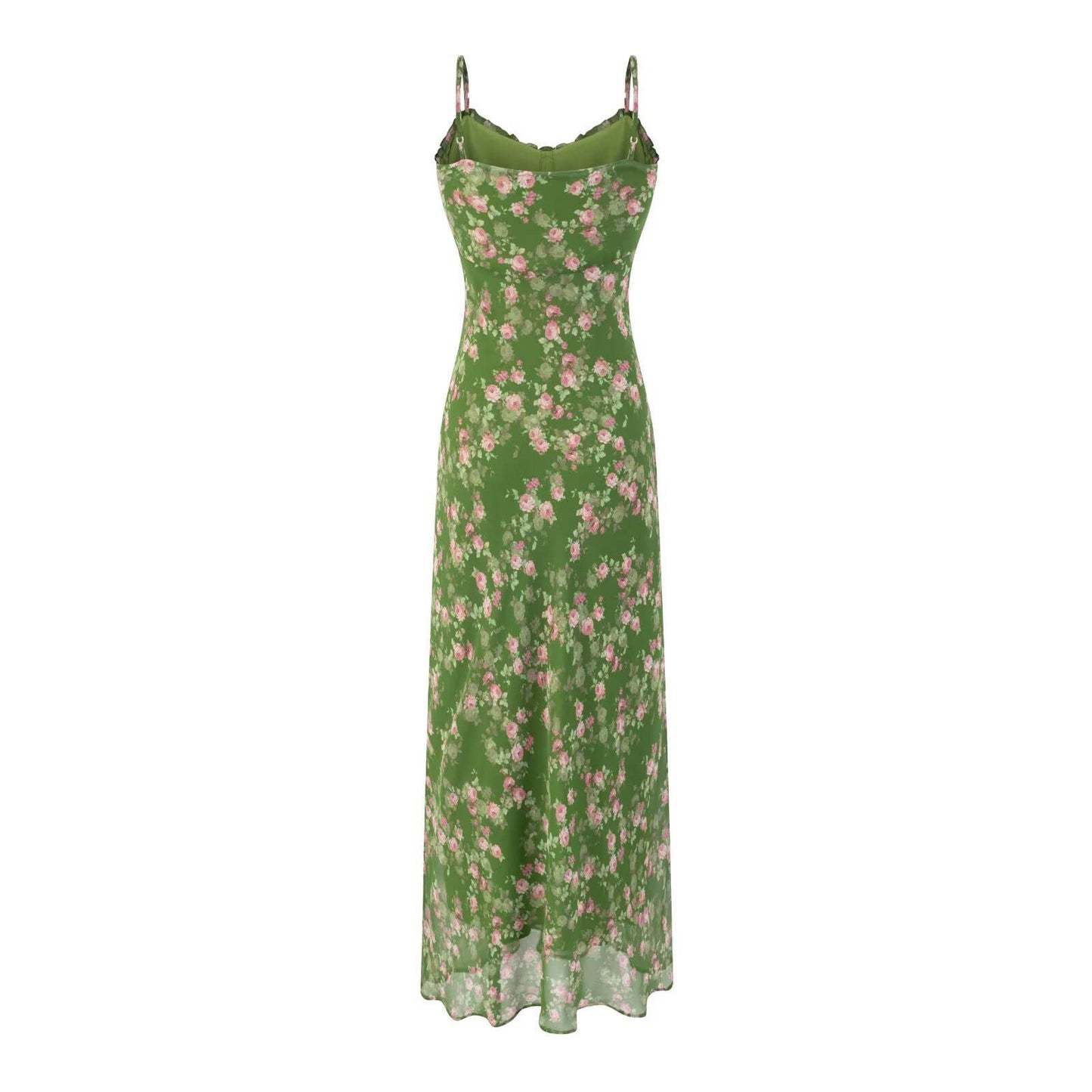 Cinched waist French retro floral dress