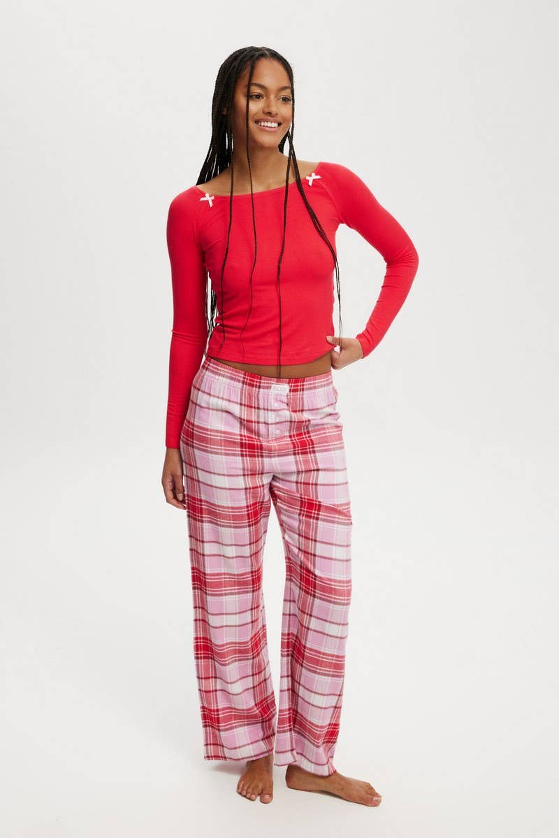 CWTBLL3964_OFF SHOULDER LONG SLEEVE SLIM FIT TEE TOP