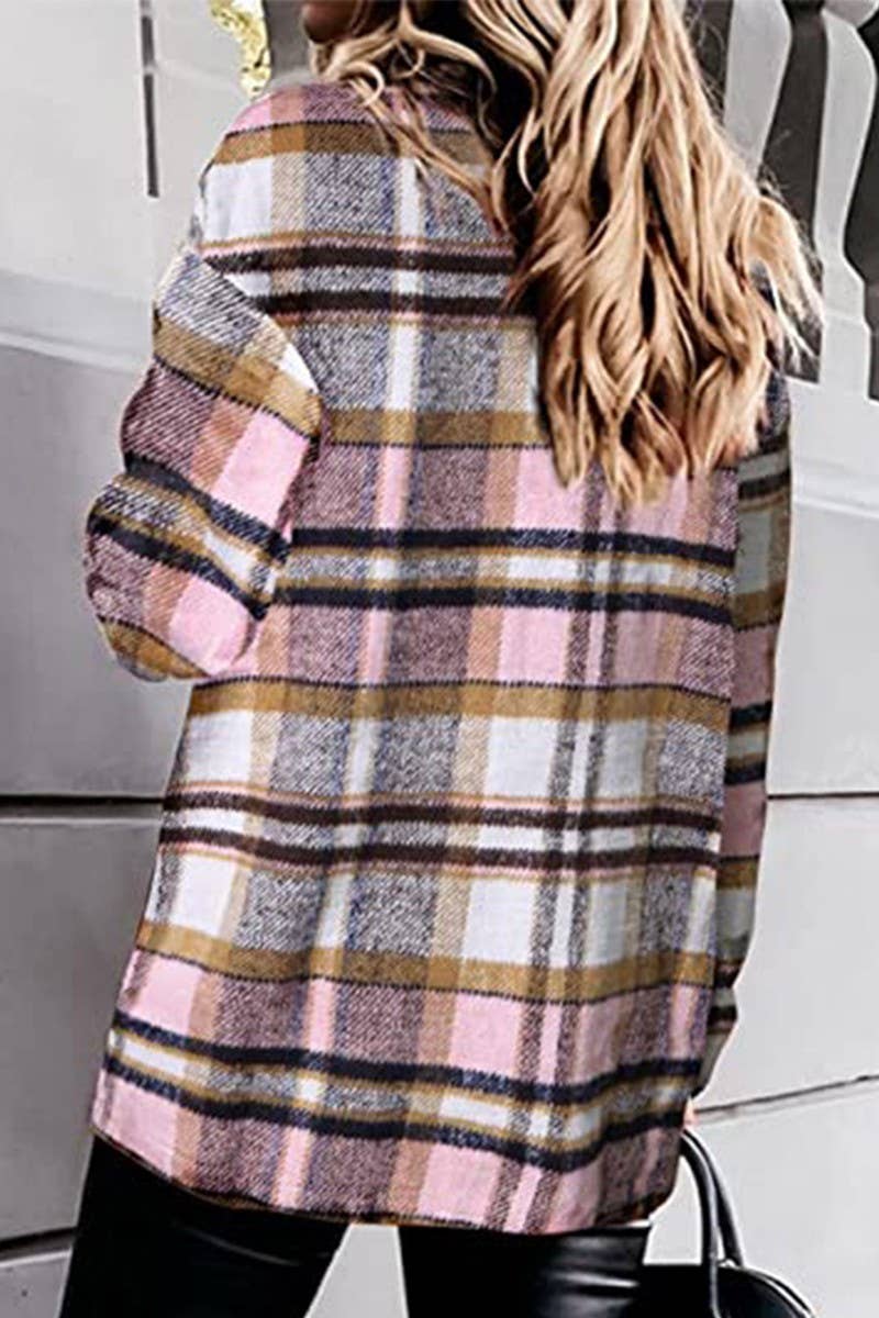 CWTSTL0874_Button Down Plaid Long Sleeve Casual Shirts