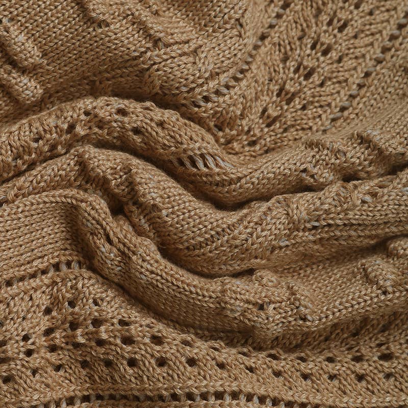 Fashionable simple round-neck jacquard sweater