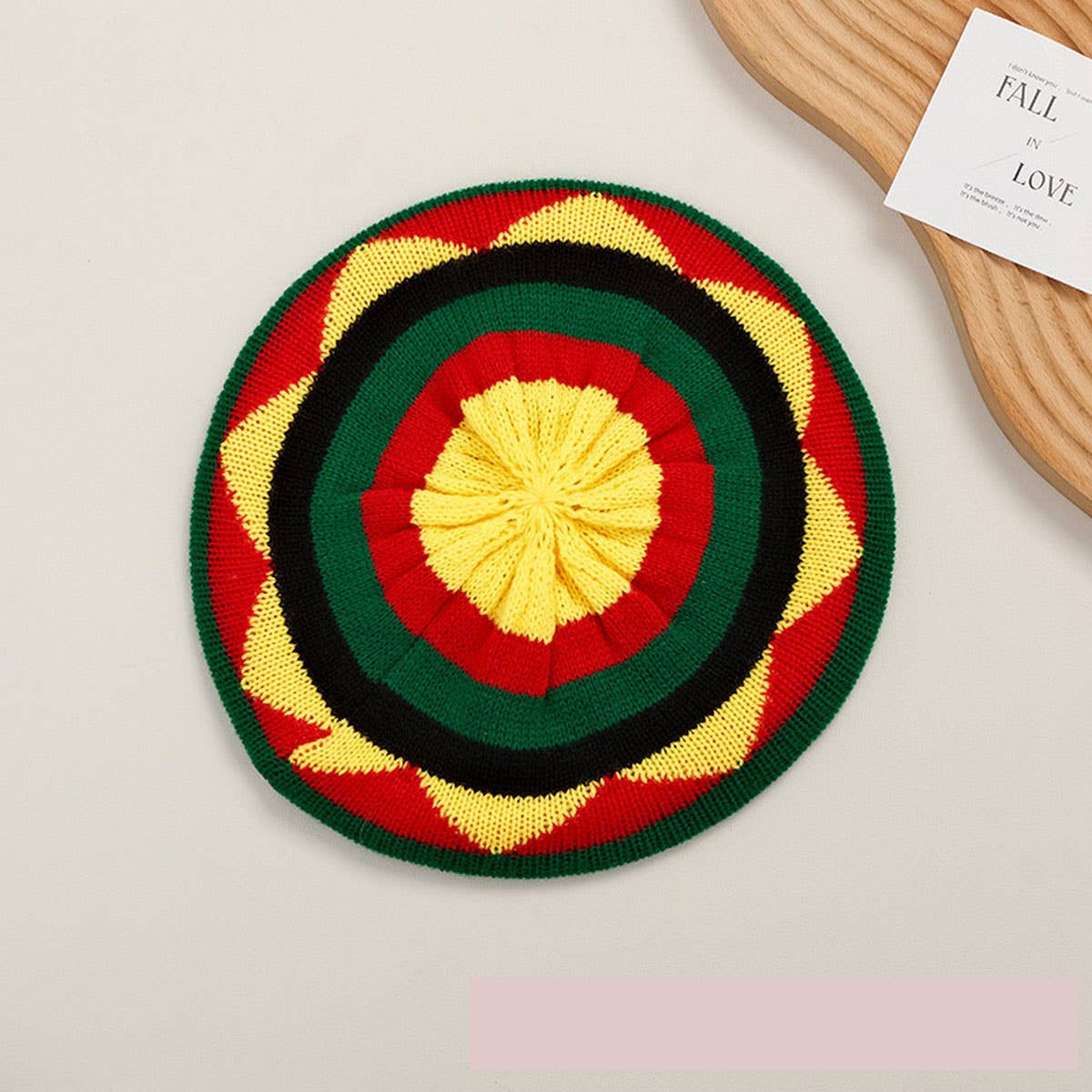 CWAH04357_WOMEN RAINBOW STRIPED KNIT BERET HAT