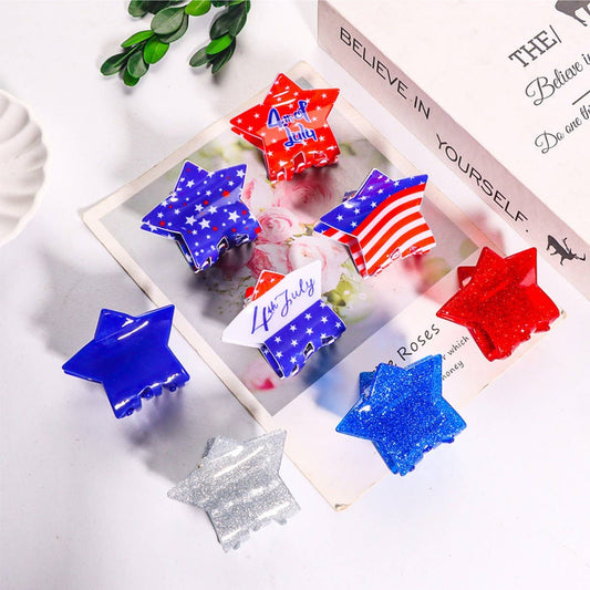 CWAHA1248_INDEPENDENCE DAY STAR SHAPE HAIR CLAW CLIP
