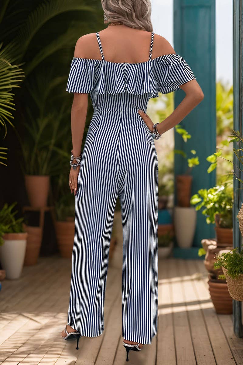 CWSJS0881_STRIPED SUSPENDERS WIDE-LEG JUMPSUIT