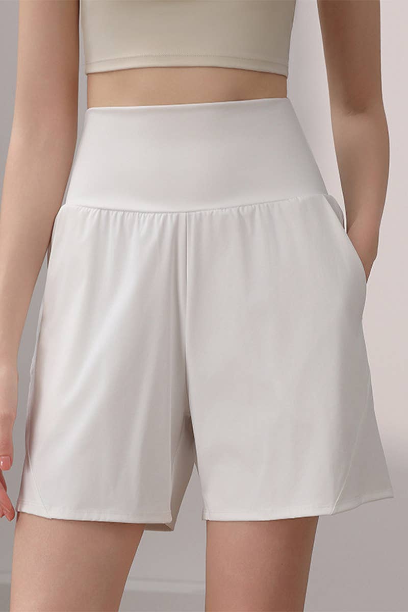 CWBSS0449_HIGH WAIST TUMMY CONTROL LOOSE SPORTS SHORTS