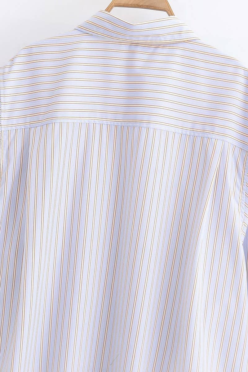 CWSBSL0166_LOOSE CASUAL POPLIN SHIRT + SKIRT PANTS SET