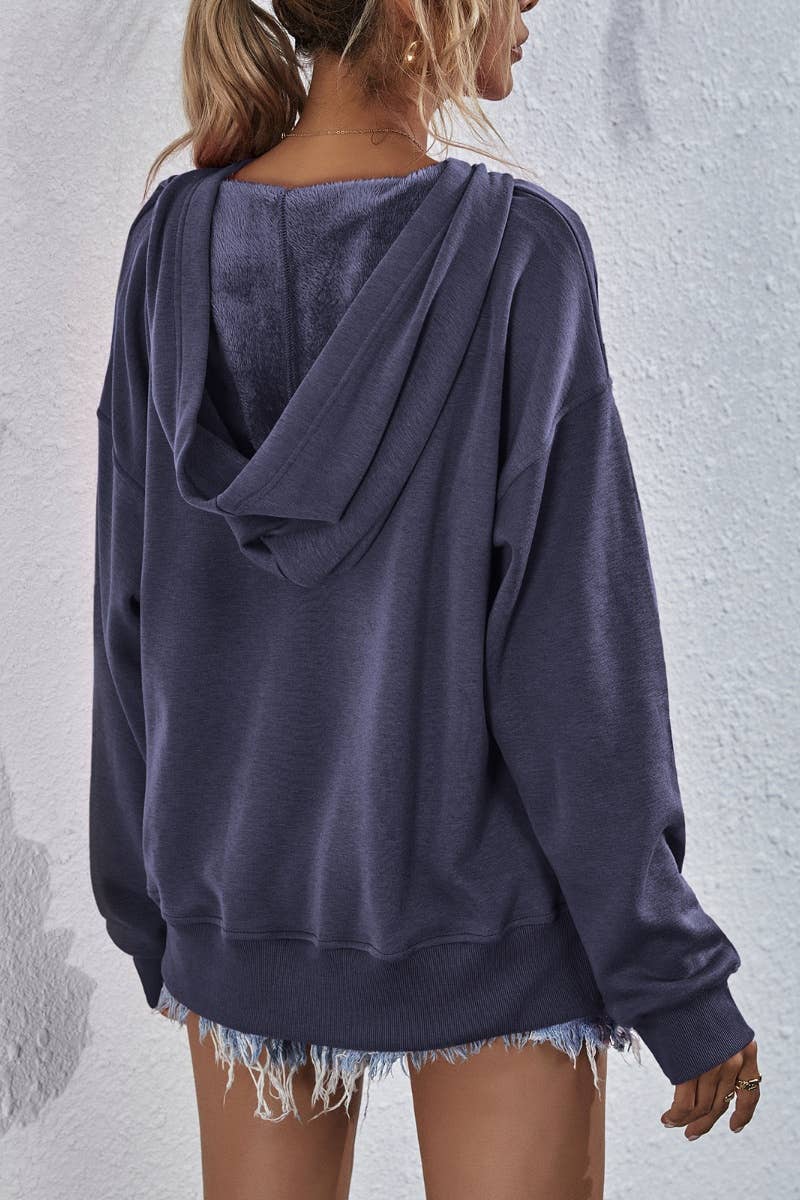 CWTBLL2619_WINTER CASUAL FLEECE LONG-SLEEVED HOODIE