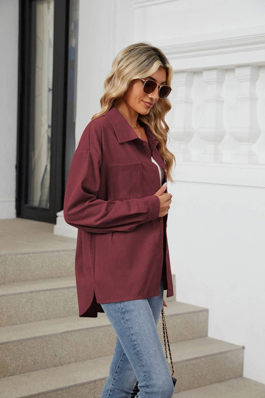 CWOCO0884_SOLID COLOR LAPEL POCKET KNIT SHIRT COAT