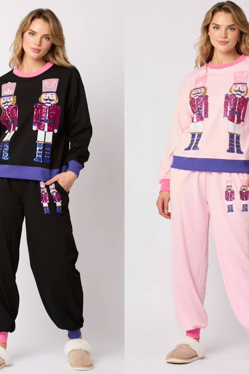 CWSTB00496_CHRISTMAS SOLDIER SEQUINED SWEATSHIRT SET