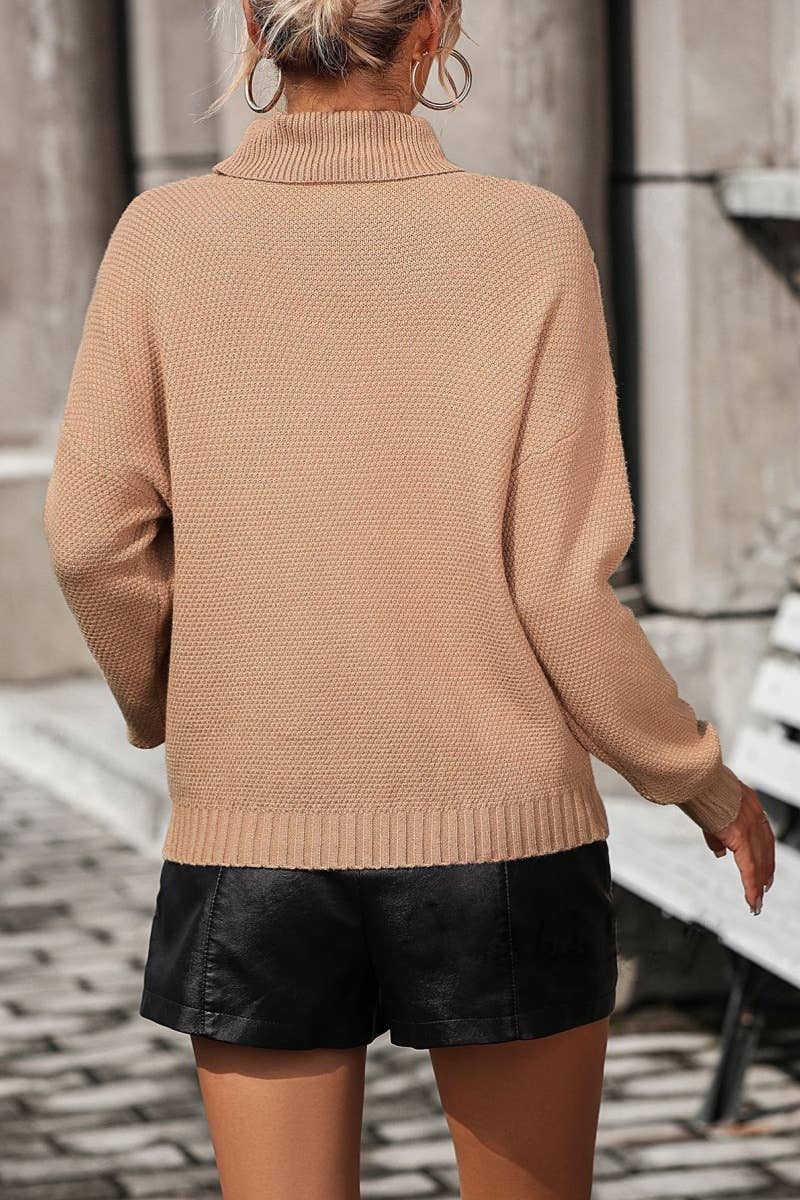 CWOSWL6486_TURTLENECK LONG-SLEEVED SWEATER WITH FRINGE