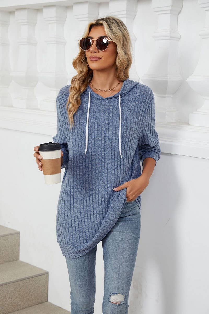 CWOHOL0725_HOODED DRAWSTRING MID-LENGTH SWEATSHIRT