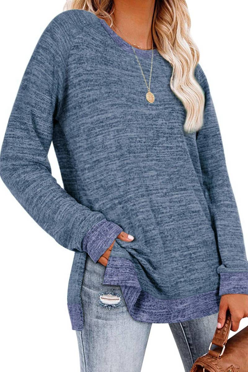 CWTBLL1889_CREW-NECK LONG-SLEEVED JUMPER WITH A SLIT