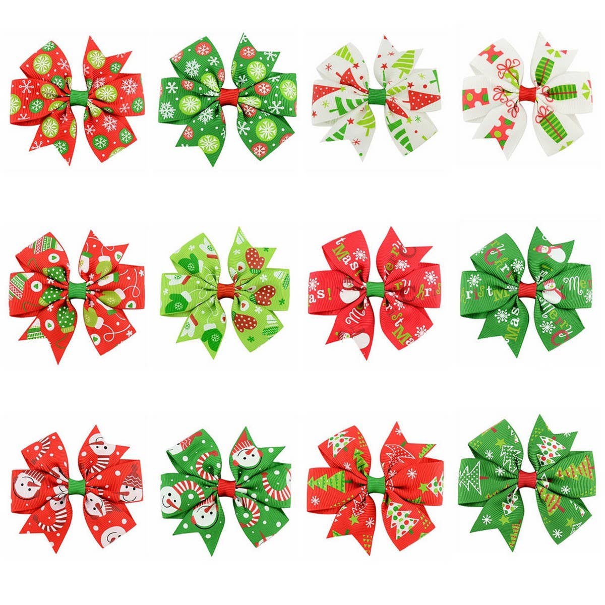 Christmas Snowman Bell Bow Hair Clip for Girls