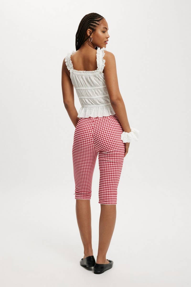 CWBSP0573_SLIM FIT PLAID STRETCH STRAIGHT SHORT PANTS