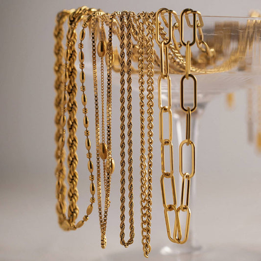 MULTILAYER GOLD PLATE STAINLESS STEEL NECKLACE