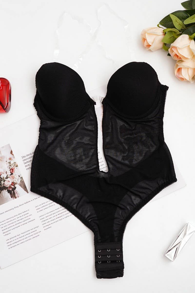 CWSBS00094_BLACK UNDERWIRE SEXY ONE-PIECE BRA