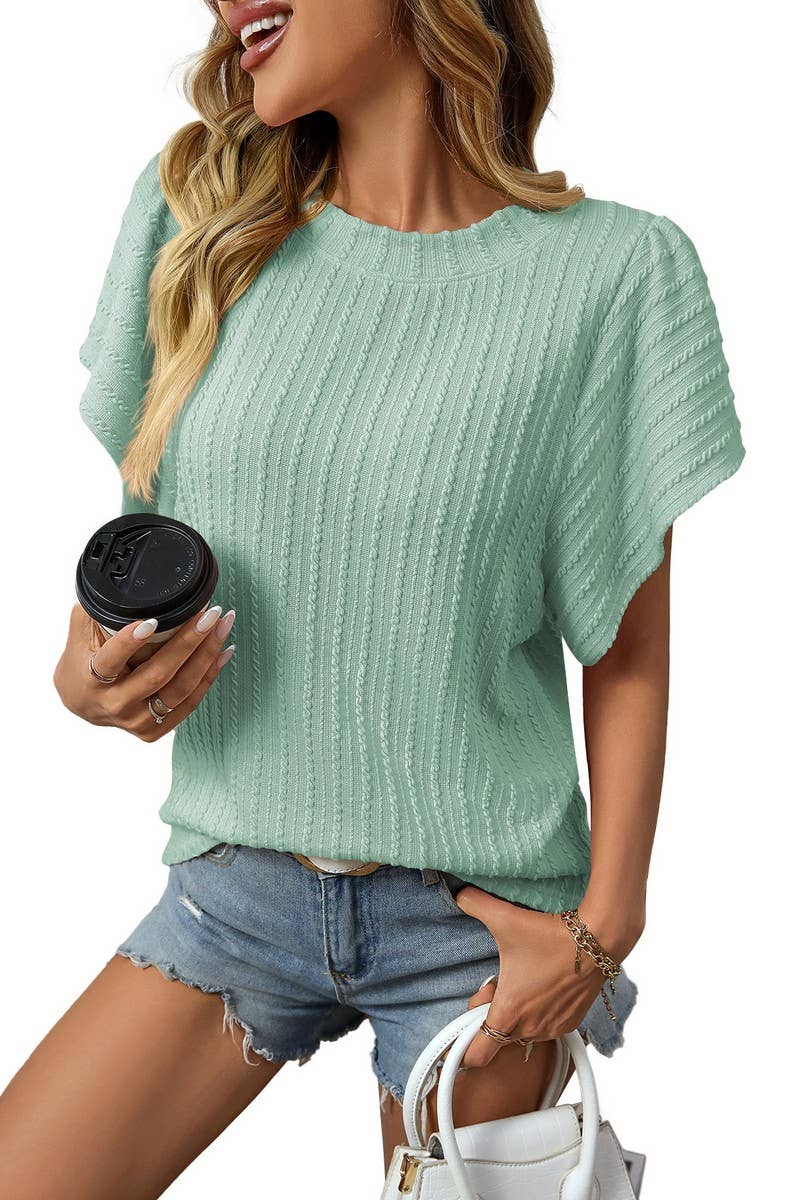 CWTTS1357_SUMMER DOUBLE-LAYER RUFFLE SHORT-SLEEVED T-SHIRT